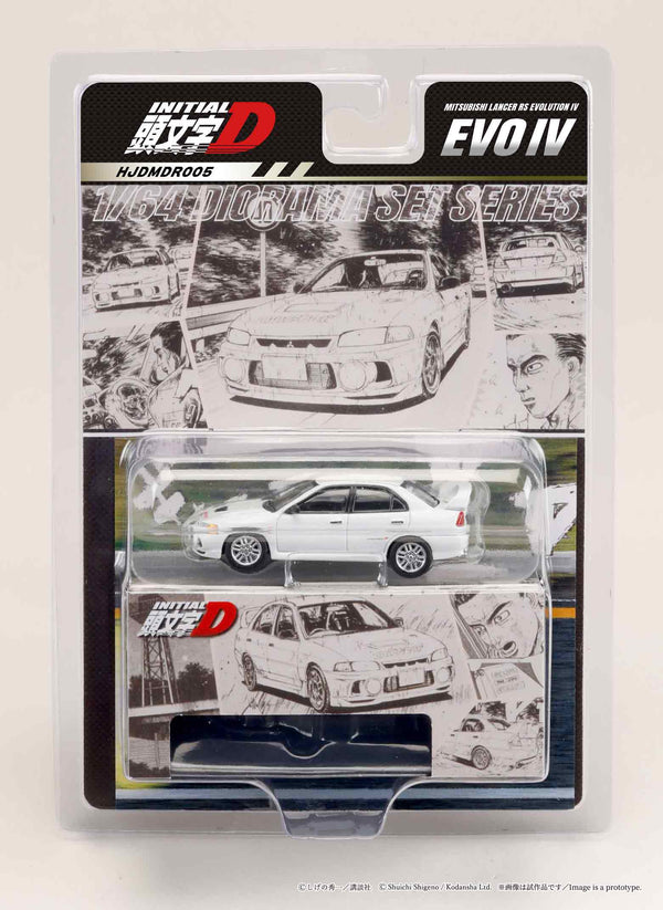 [HOBBY JAPAN] 1:64 Mitsubishi Lancer RS Evolution IV / Initial D Seiji Iwaki VS Takumi Fujiwara