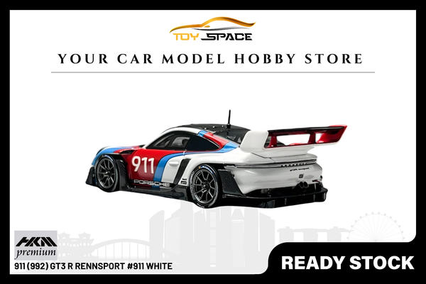 [HKM] 1:64 911 (992) GT3 R Rennsport #911 White