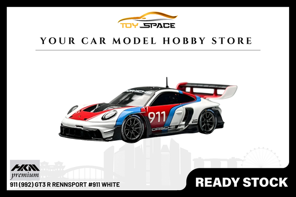 [HKM] 1:64 911 (992) GT3 R Rennsport #911 White