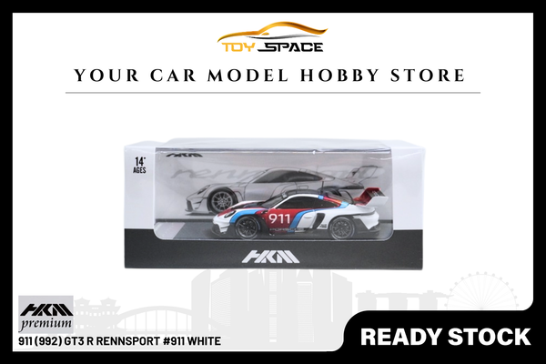 [HKM] 1:64 911 (992) GT3 R Rennsport #911 White