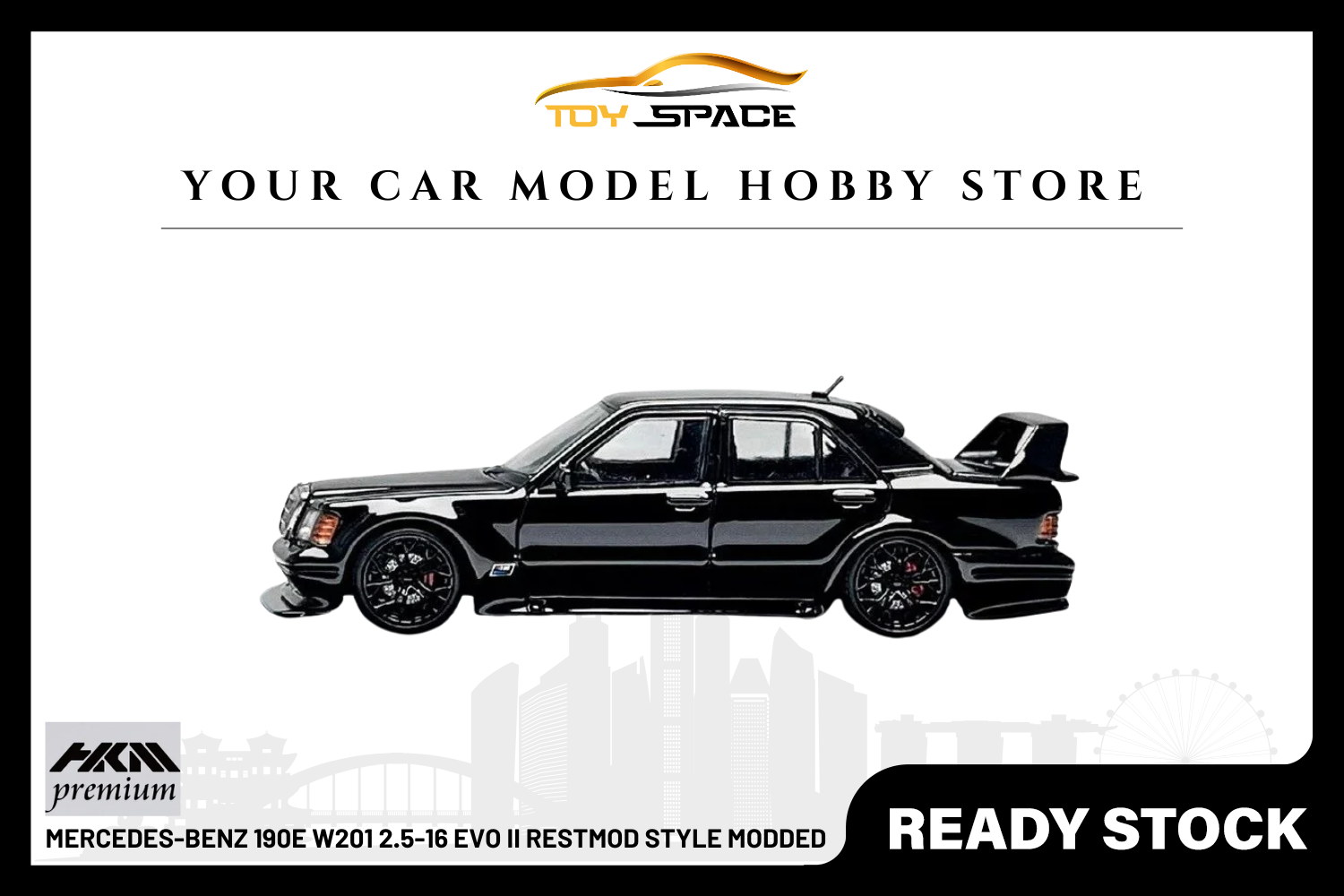 [HKM] 1/64 Mercedes-Benz 190E W201 2.5-16 Evo II Restmod Style Modded - Toy Space Diecast Online Store Singapore