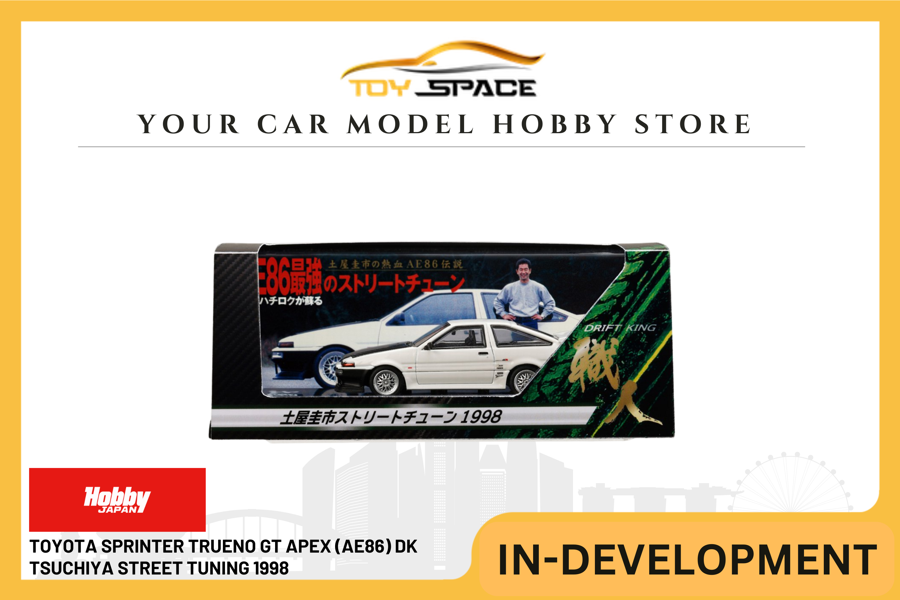 [HOBBY JAPAN] 1:64 Toyota Sprinter Trueno GT Apex (AE86) DK Tsuchiya Street Tuning 1998