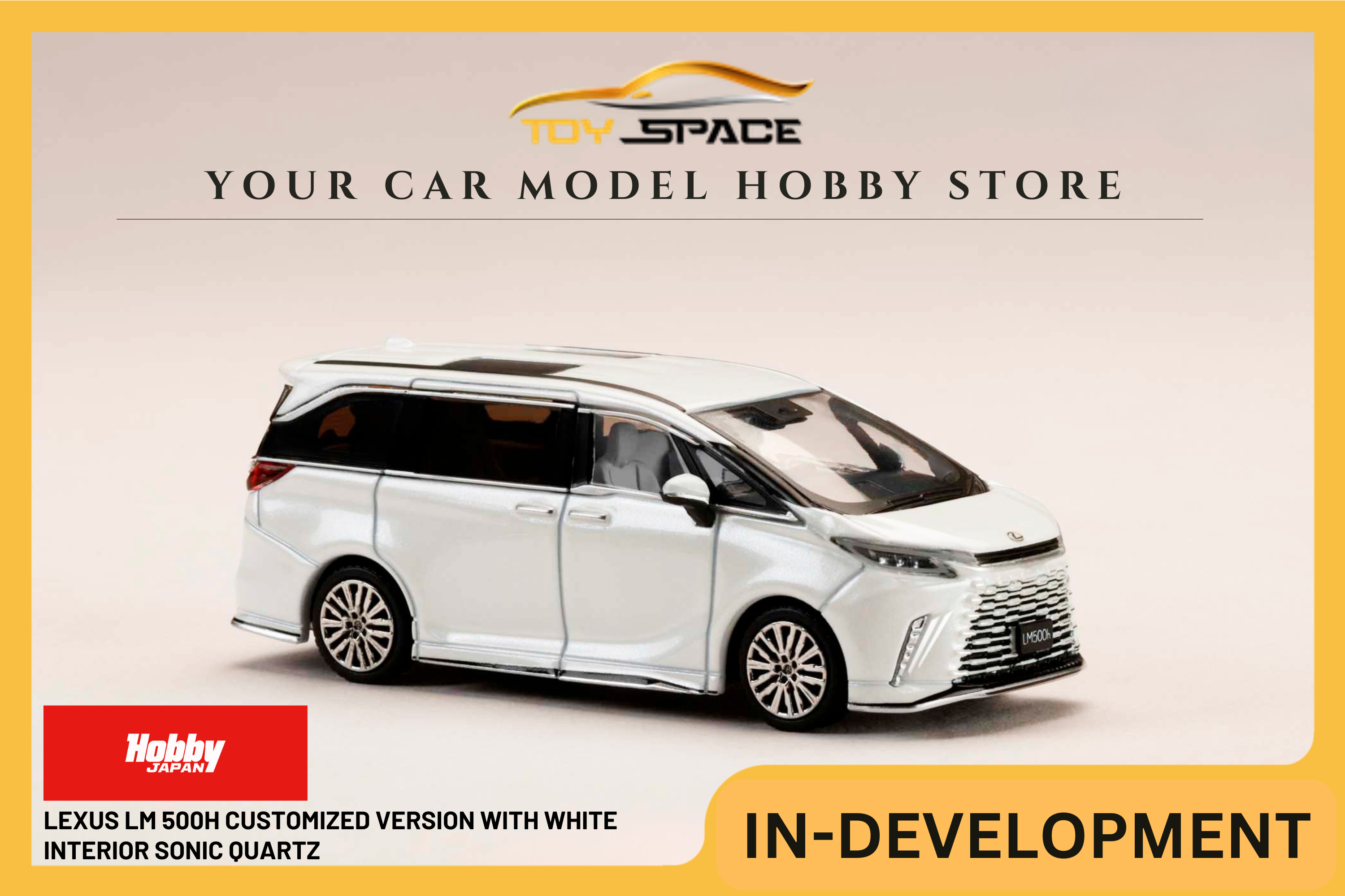 [HOBBY JAPAN] 1:64 Lexus LM 500H Customized Version With White Interior Sonic Quartz - Toy Space Diecast Online Store Singapore