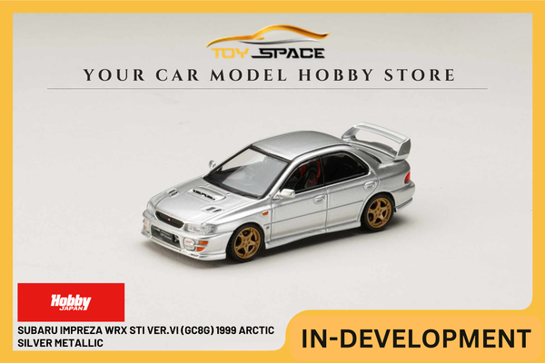 [HOBBY JAPAN] 1:64 Subaru Impreza WRX STI Ver.VI (GC8G) 1999 Arctic Silver Metallic - Toy Space Diecast Online Store Singapore