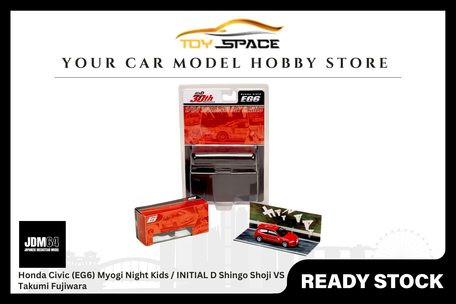 [JDM64] 1:64 Honda Civic (EG6) Myogi Night Kids / INITIAL D Shingo Shoji VS Takumi Fujiwara