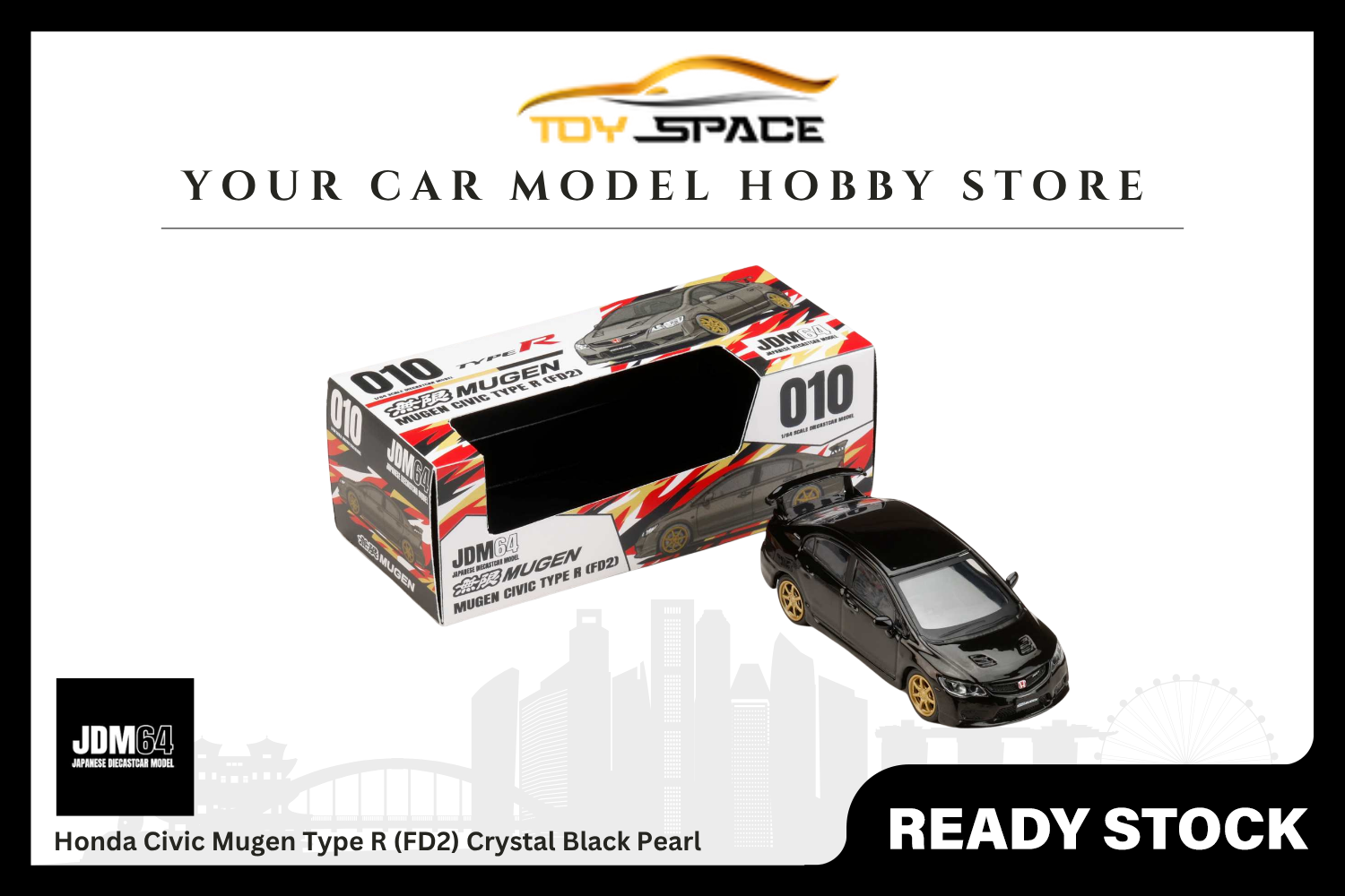 [JDM64] 1:64 Honda Civic Mugen Type R (FD2) Crystal Black Pearl