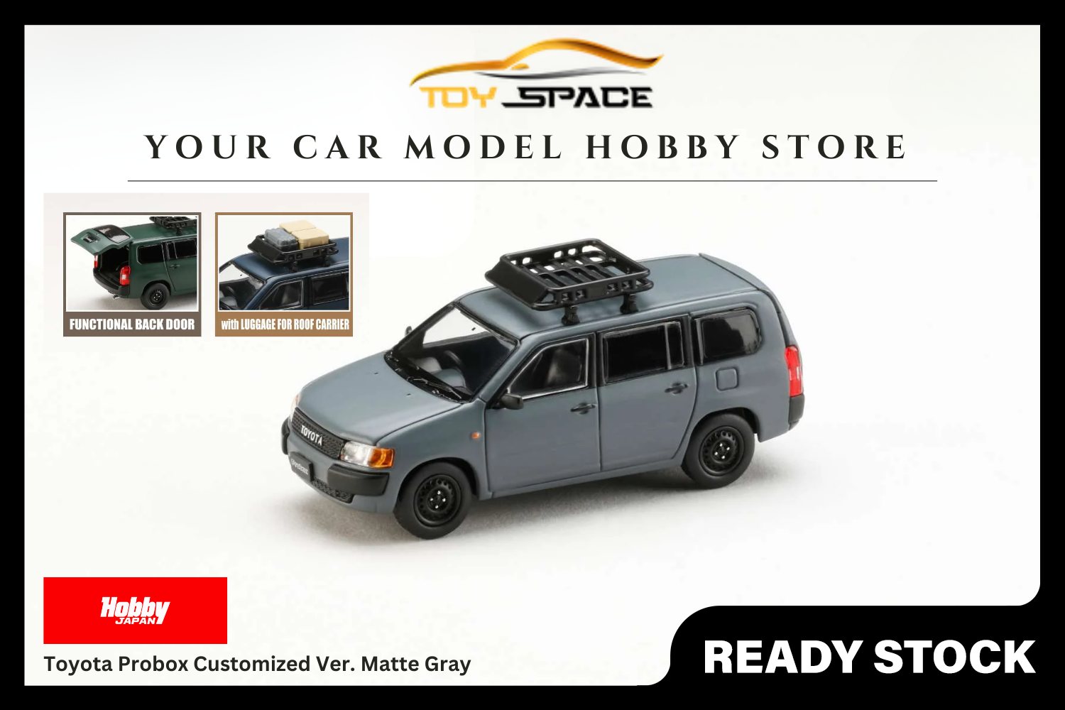 [HOBBY JAPAN] 1:64 Toyota Probox Customized Ver. Matte Gray