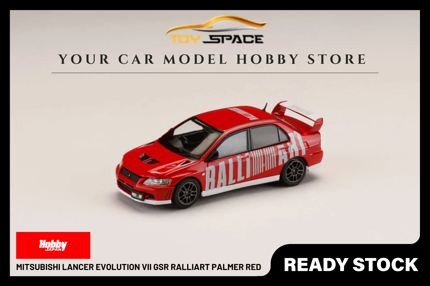 [HOBBY JAPAN] 1:64 Mitsubishi Lancer Evolution VII GSR Ralliart Palmer Red