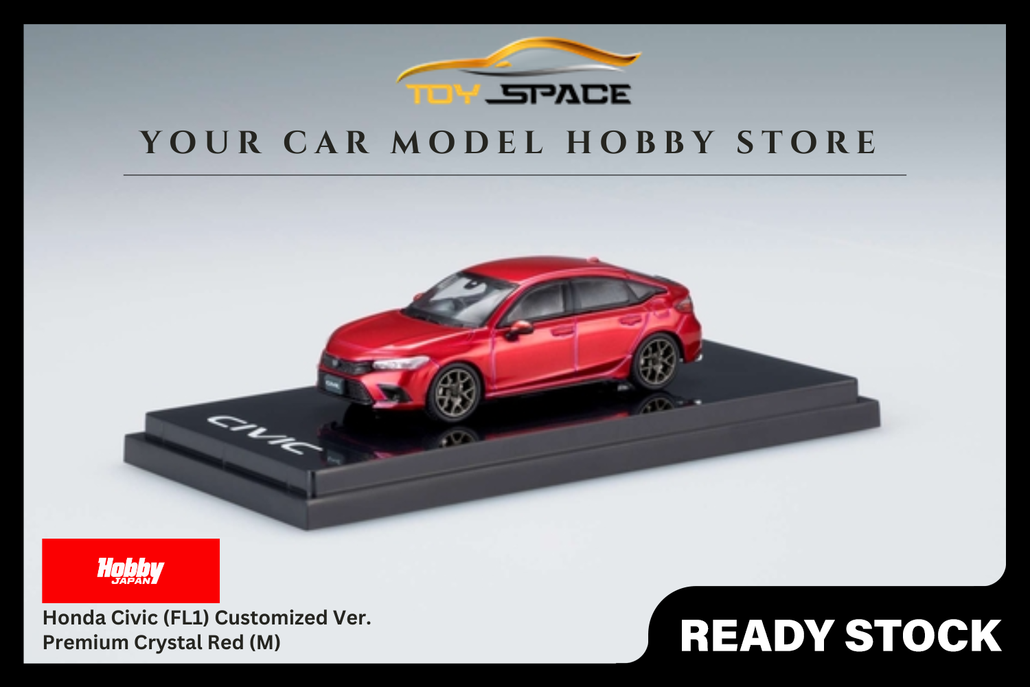 [HOBBY JAPAN] 1:64 Honda Civic (FL1) Customized Ver. Premium Crystal Red (M)