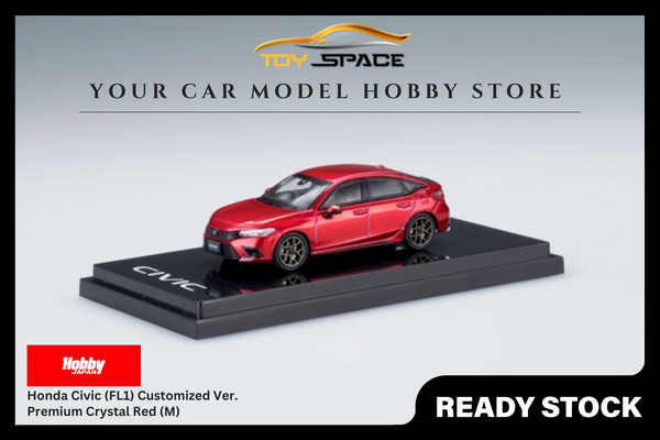 [HOBBY JAPAN] 1:64 Honda Civic (FL1) Customized Ver. Premium Crystal Red (M)