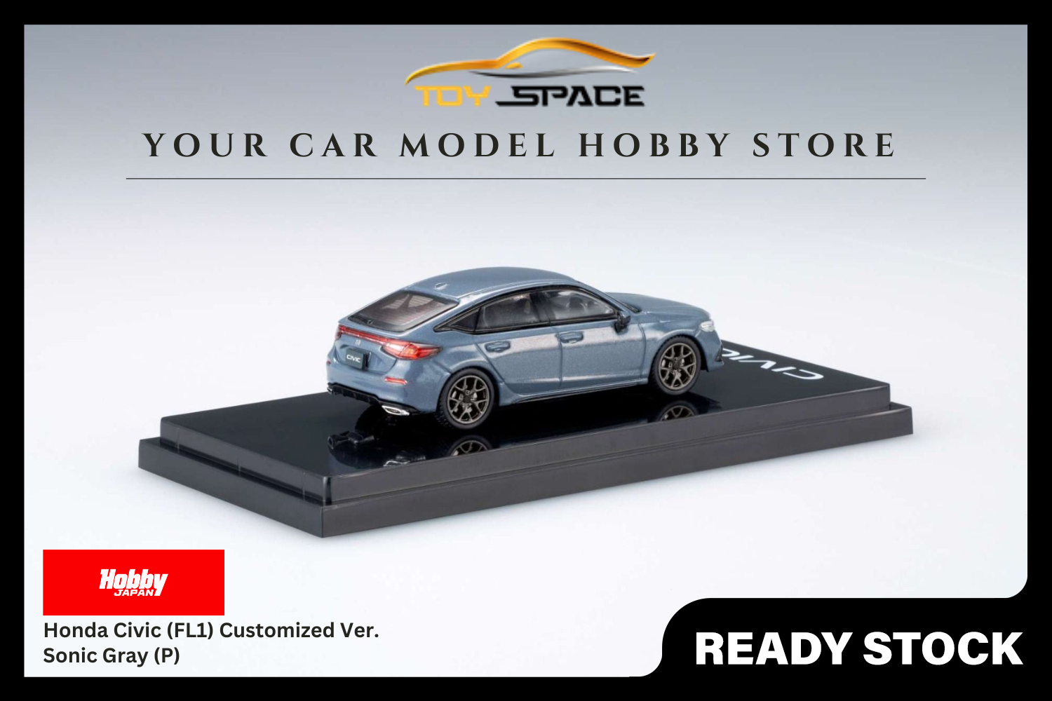 [HOBBY JAPAN] 1:64 Honda Civic (FL1) Customized Ver. Sonic Gray (P)