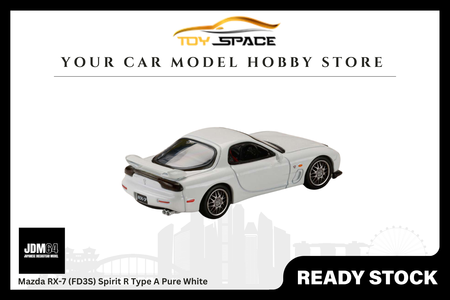 [JDM64] 1:64 Mazda RX-7 (FD3S) Spirit R Type A Pure White