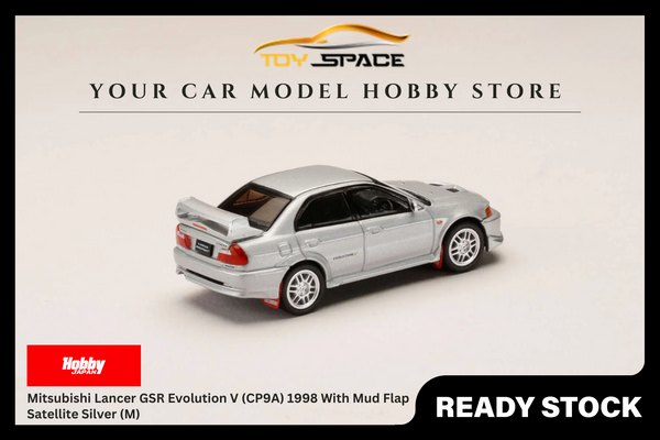 [HOBBY JAPAN] 1:64 Mitsubishi Lancer GSR Evolution V (CP9A) 1998 With Mud Flap Satellite Silver (M)