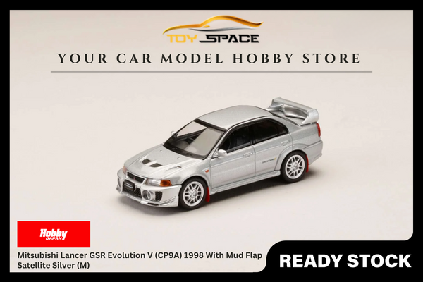 [HOBBY JAPAN] 1:64 Mitsubishi Lancer GSR Evolution V (CP9A) 1998 With Mud Flap Satellite Silver (M)