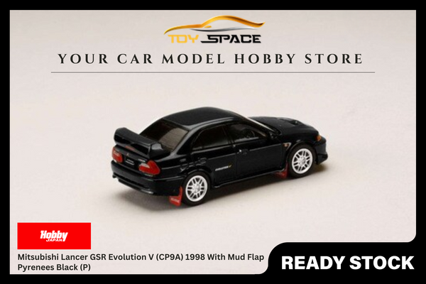 [HOBBY JAPAN] 1:64 Mitsubishi Lancer GSR Evolution V (CP9A) 1998 With Mud Flap Pyrenees Black (P)