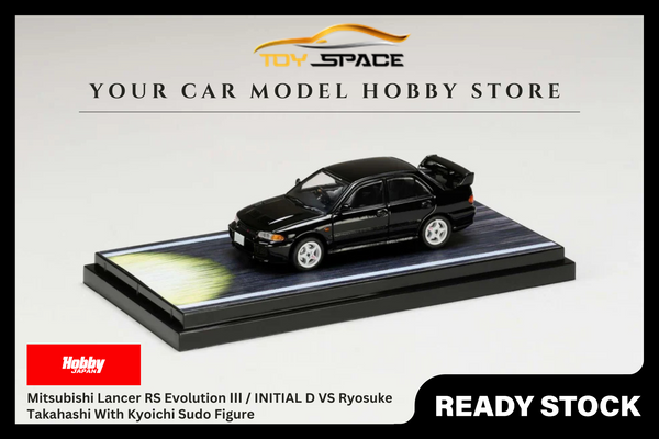 [HOBBY JAPAN] 1:64 Mitsubishi Lancer RS Evolution Ⅲ / INITIAL D VS Ryosuke Takahashi With Kyoichi Sudo Figure