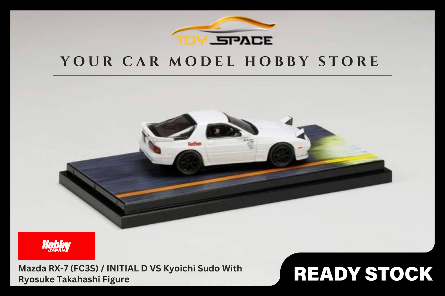 [HOBBY JAPAN] 1:64 Mazda RX-7 (FC3S) / INITIAL D VS Kyoichi Sudo With Ryosuke Takahashi Figure