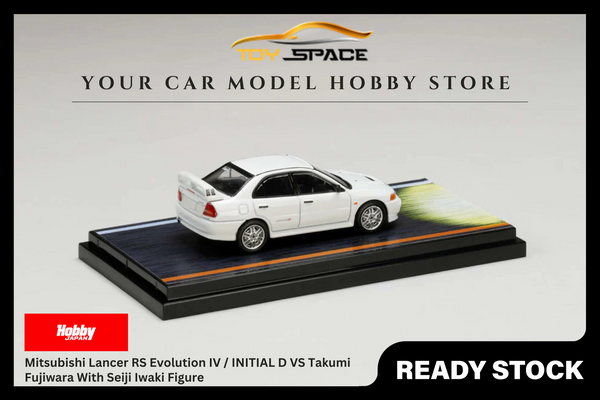 [HOBBY JAPAN] 1:64 Mitsubishi Lancer RS Evolution IV / INITIAL D VS Takumi Fujiwara With Seiji Iwaki Figure
