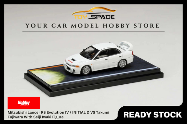 [HOBBY JAPAN] 1:64 Mitsubishi Lancer RS Evolution IV / INITIAL D VS Takumi Fujiwara With Seiji Iwaki Figure