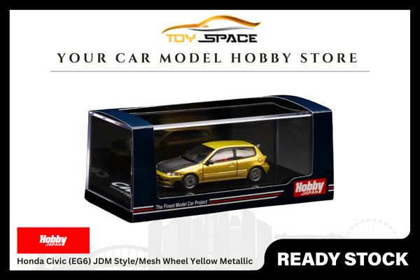 [HOBBY JAPAN] 1:64 Honda Civic (EG6) JDM Style/Mesh Wheel Yellow Metallic