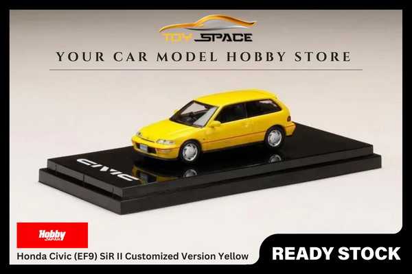 [HOBBY JAPAN] 1:64 Honda Civic (EF9) SiR II Customized Version Yellow