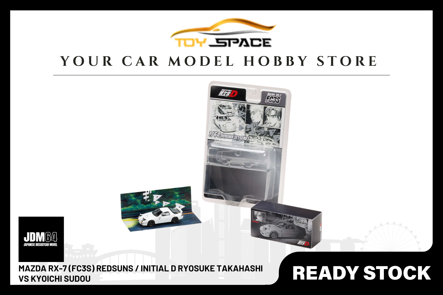 [JDM64] 1:64 Mazda RX-7 (FC3S) RedSuns / Initial D Ryosuke Takahashi VS Kyoichi Sudou