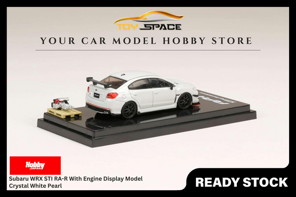 [HOBBY JAPAN] 1:64 Subaru WRX STI RA-R With Engine Display Model Crystal White Pearl