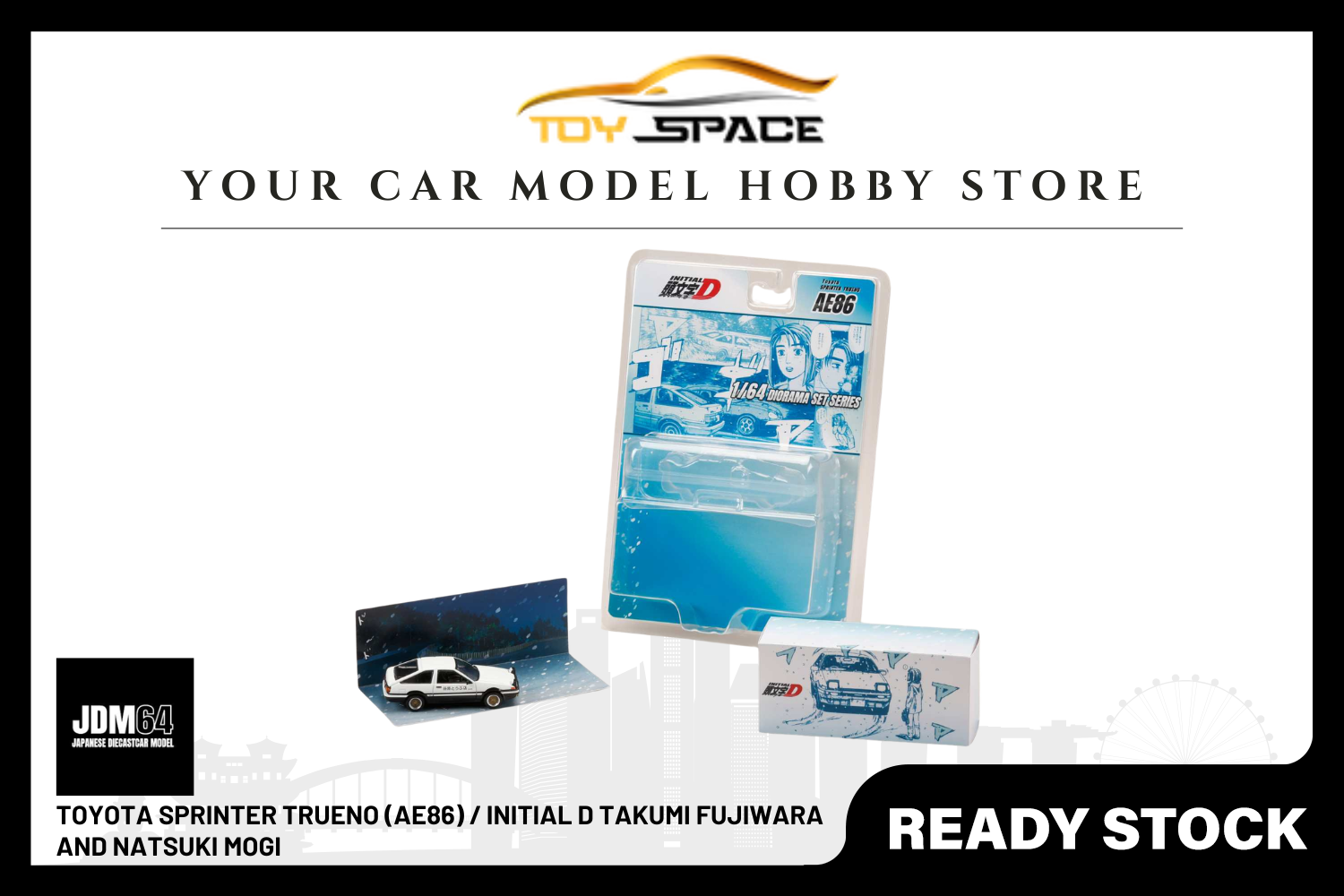 [JDM64] 1:64 Toyota Sprinter Trueno (AE86) / INITIAL D Takumi Fujiwara And Natsuki Mogi