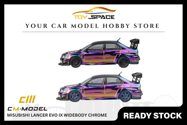 [CM MODEL] 1:64 Misubishi Lancer Evo IX Widebody Chrome