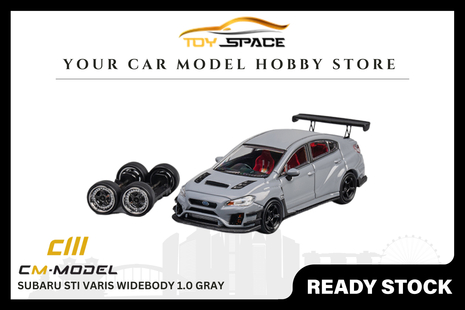 CM MODEL] 1:64 Subaru STI Varis Widebody 1.0 Gray