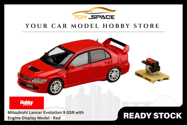 [HOBBY JAPAN]1/64 Mitsubishi Lancer Evolution 9 GSR with Engine Display Model - Red