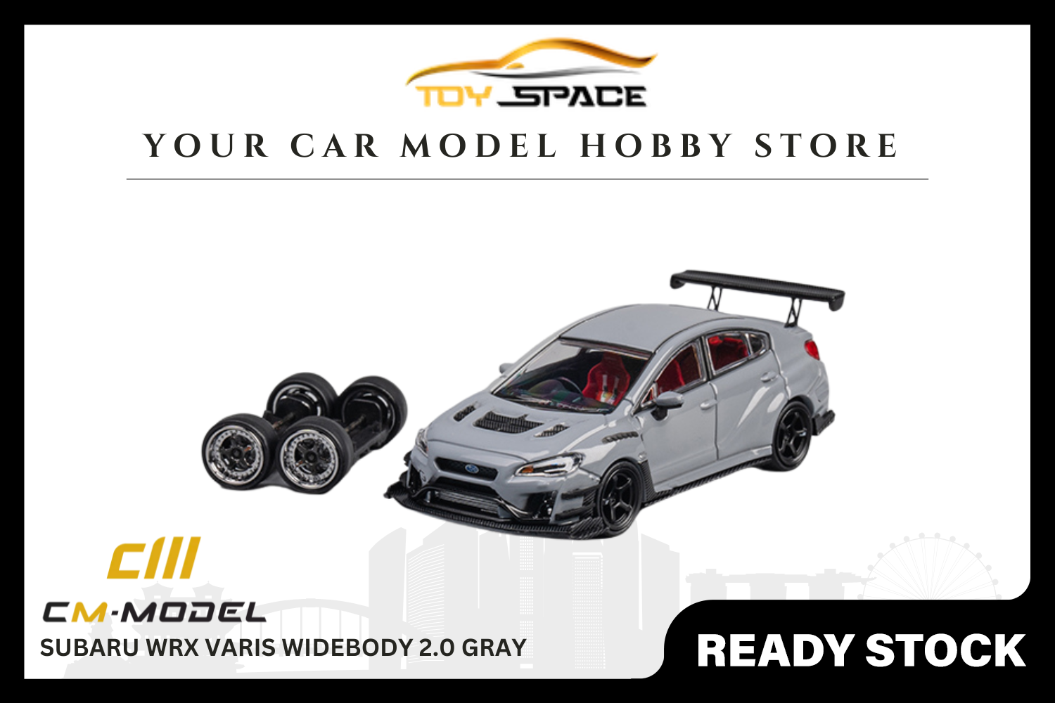 [CM MODEL] 1:64 Subaru WRX Varis Widebody 2.0 Gray