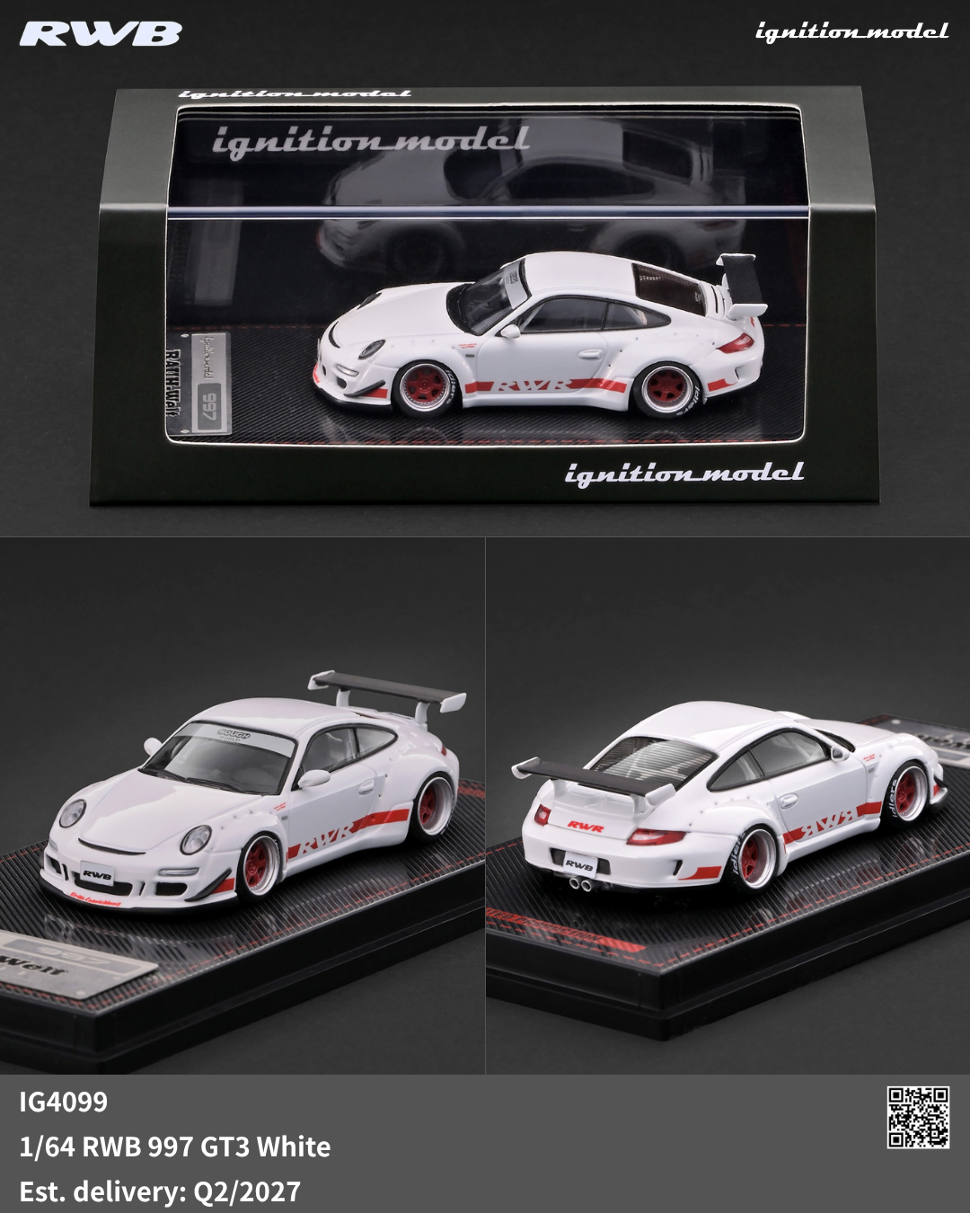 [IGNITION MODEL] 1:64 RWB 997 GT3 White [IG4099]