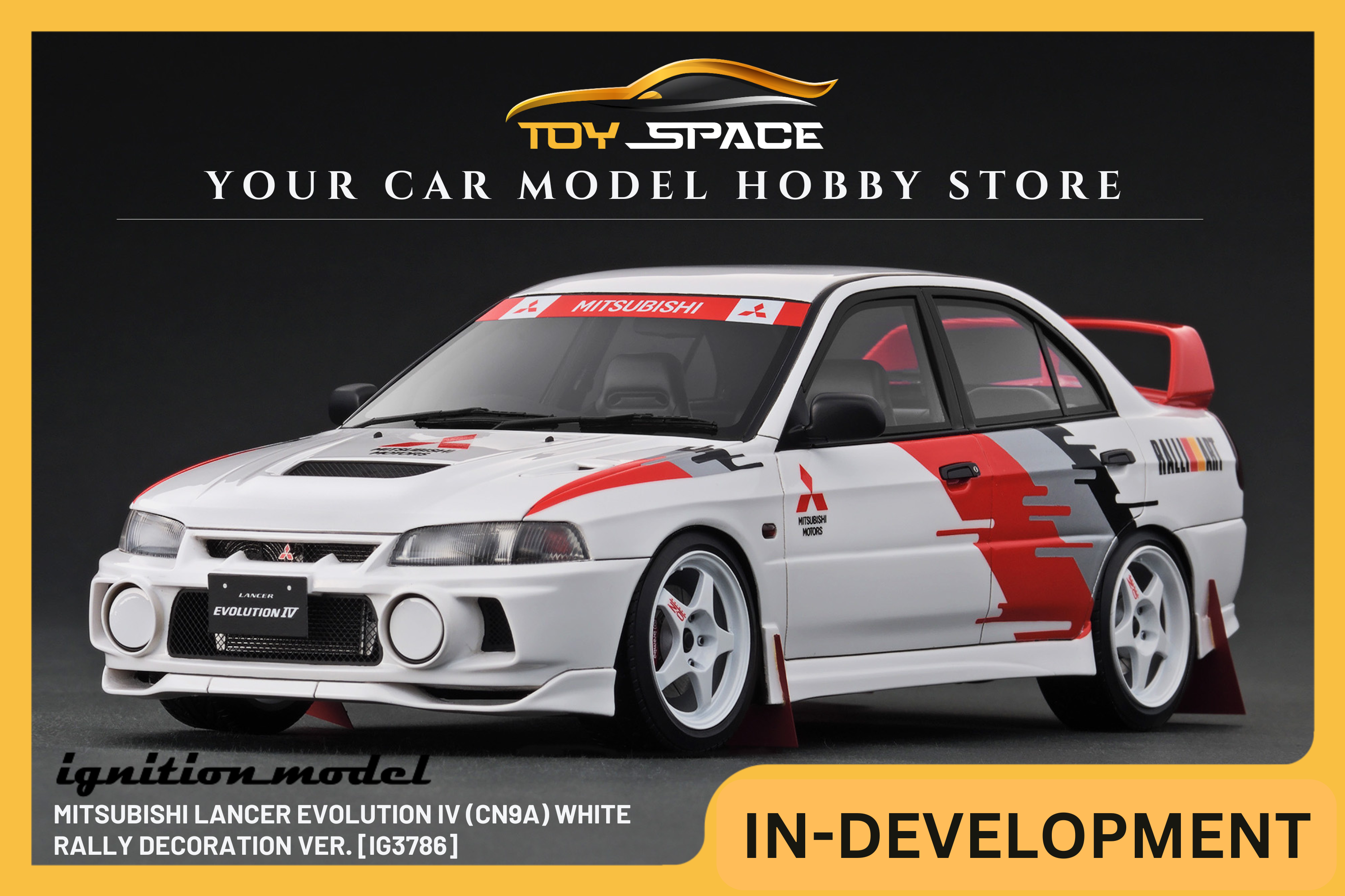 [IGNITION MODEL] 1:18 Mitsubishi Lancer Evolution IV (CN9A) White Rally Decoration Ver. [IG3786]