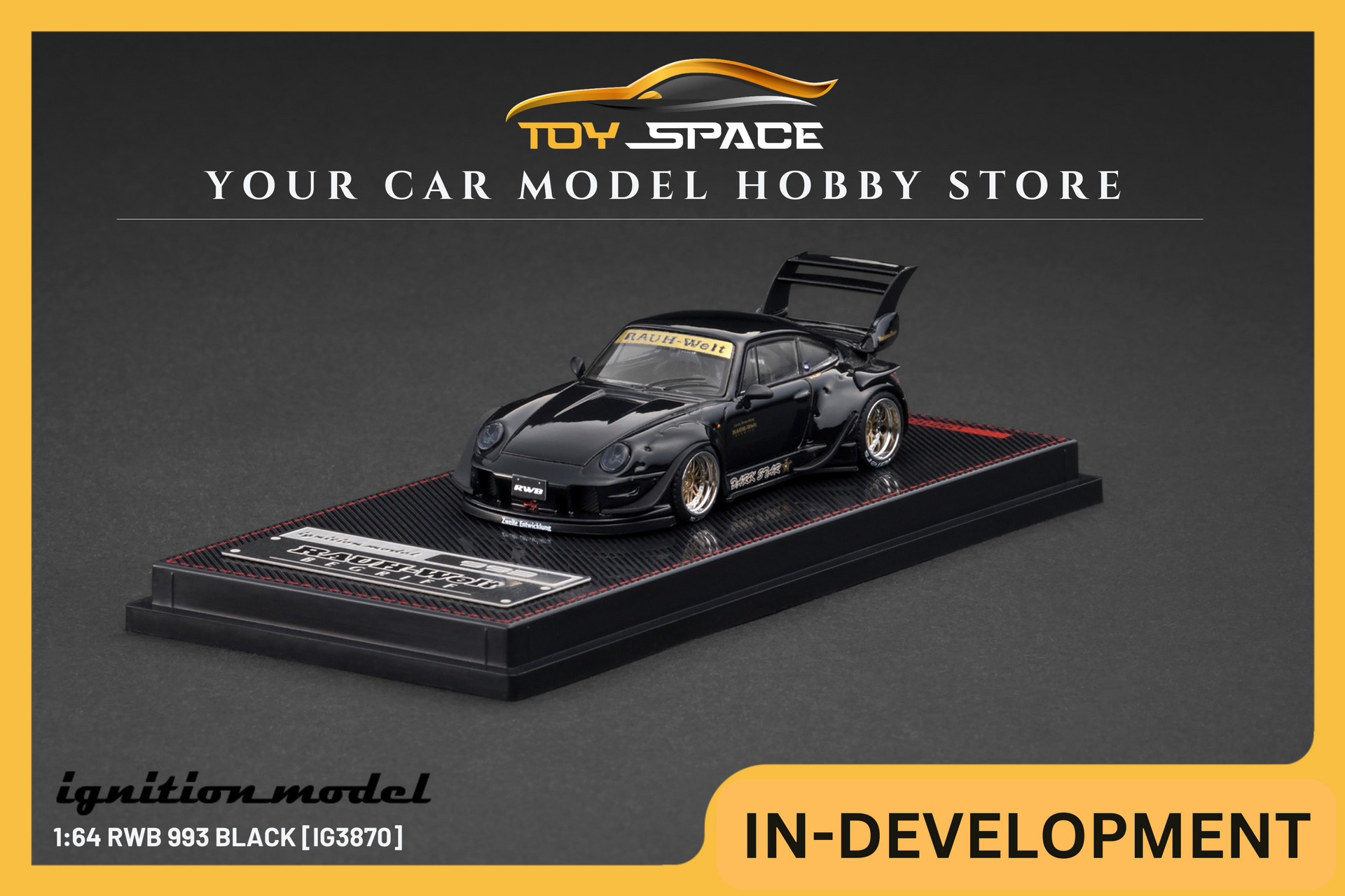 Ignition model 1/64 RWB ブラック\"apple.inc\" PREORDER* Ignition Model 1:64 Porsche RWB 993 in Black