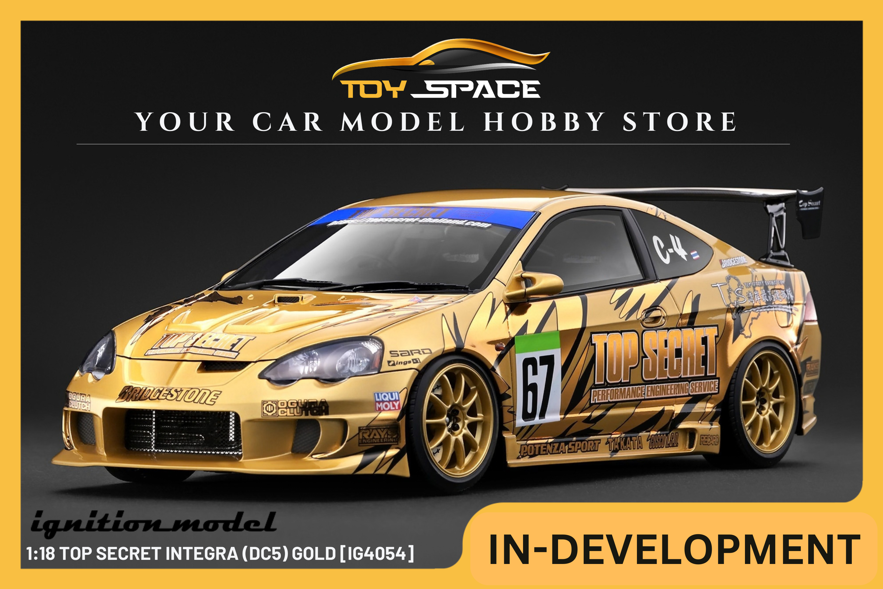 [IGNITION MODEL] 1:18 Top Secret Integra (DC5) Gold [IG4054]