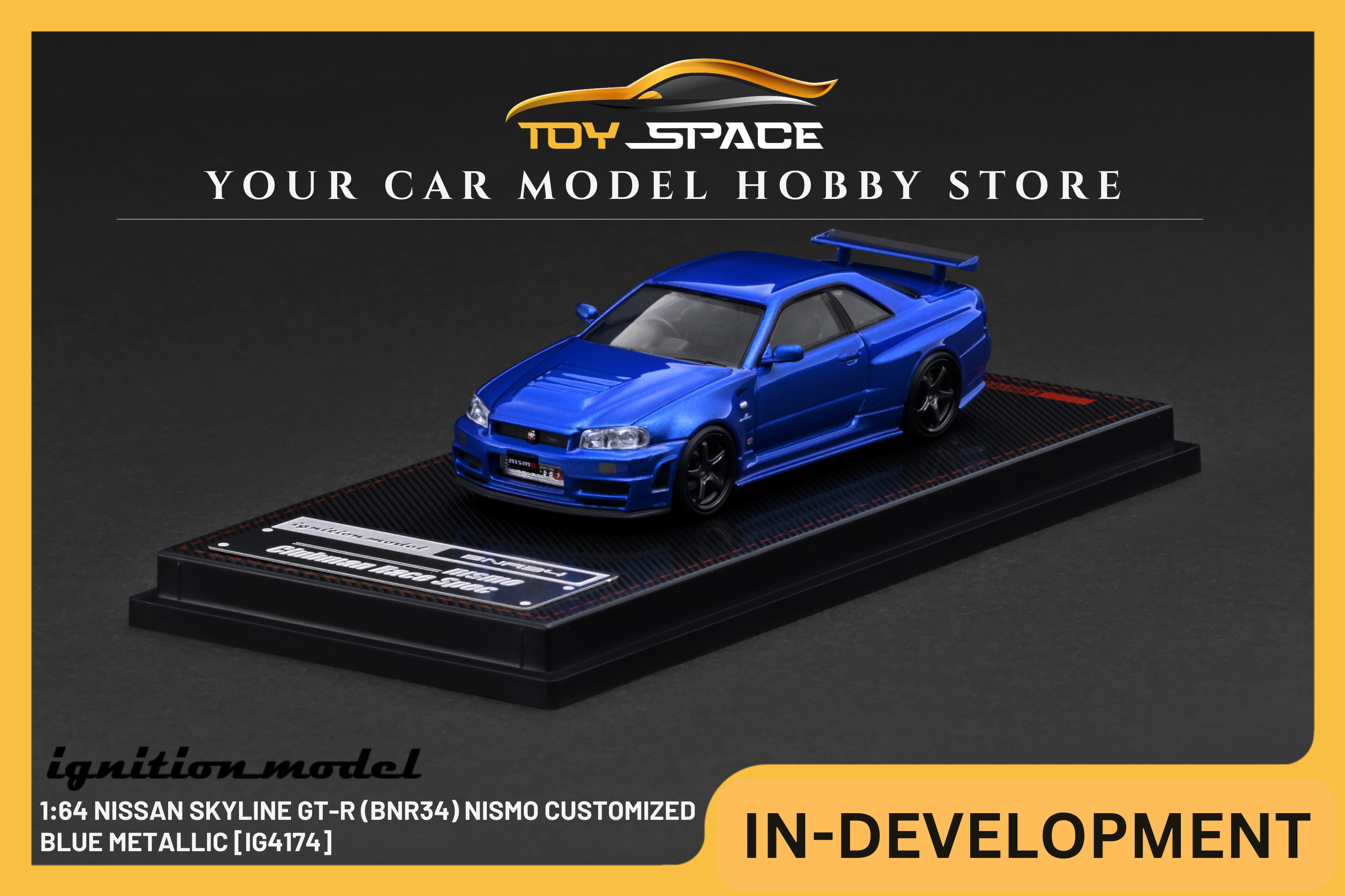 [IGNITION MODEL] 1:64 Nissan Skyline GT-R (BNR34) Nismo Customized Blue Metallic [IG4174]