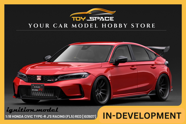 [IGNITION MODEL] 1:18 Honda Civic Type-R J'S Racing (FL5) Red [IG3937] - Toy Space Diecast Online Store Singapore