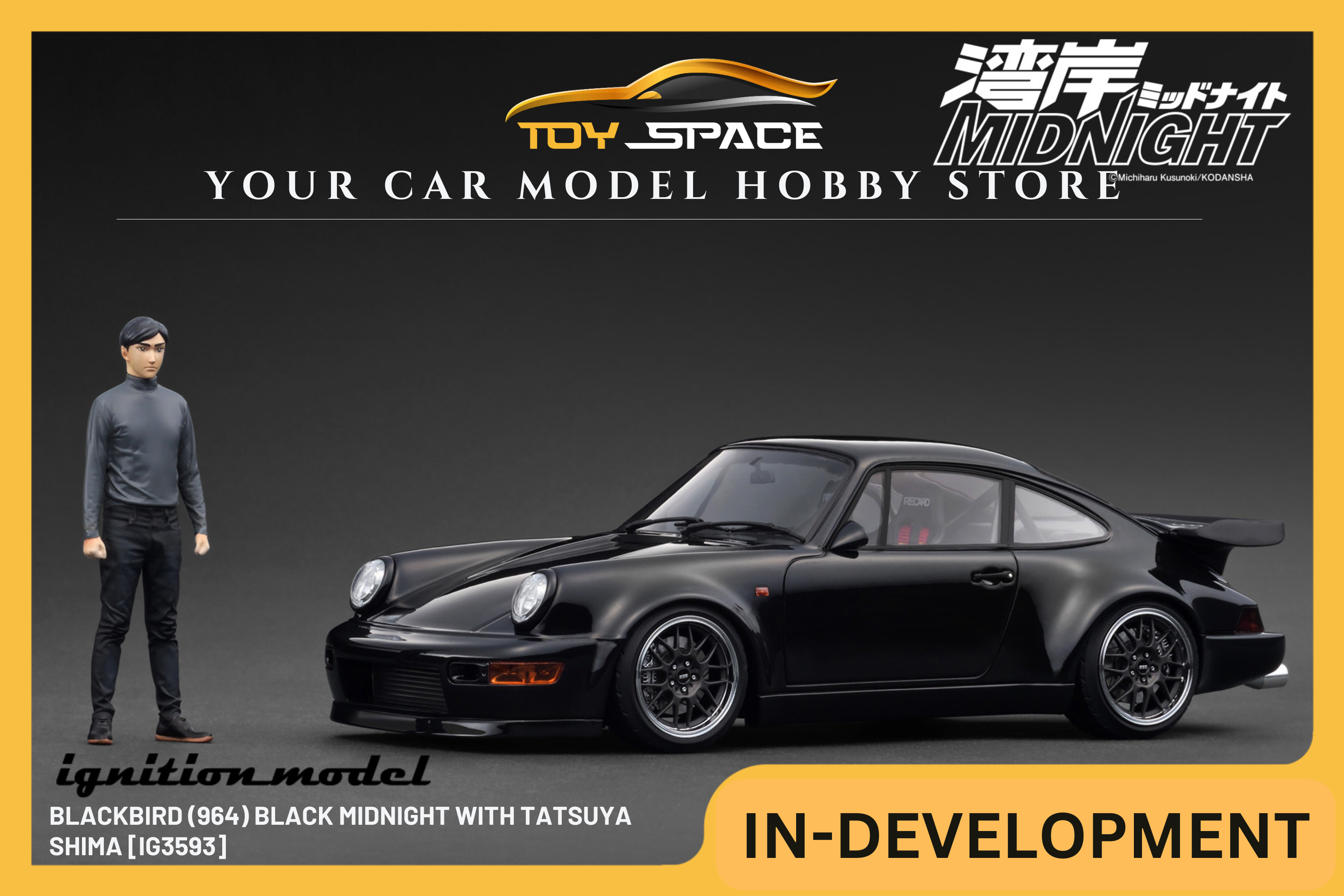 [IGNITION MODEL] 1:18 Blackbird (964) Black MIDNIGHT With Tatsuya Shima [IG3593]