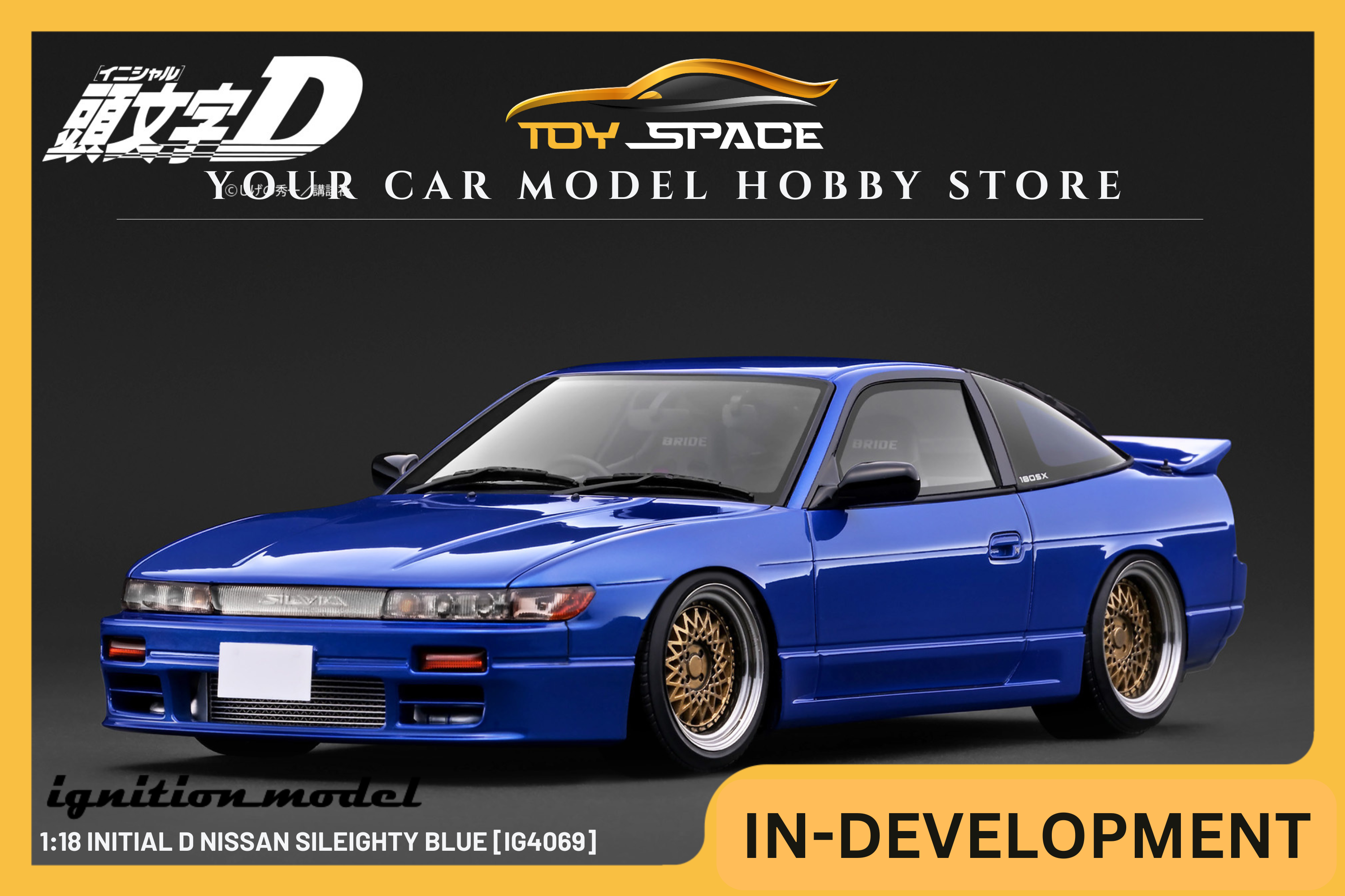 [IGNITION MODEL] 1:18 INITIAL D Nissan Sileighty Blue [IG4069] - Toy Space Diecast Online Store Singapore