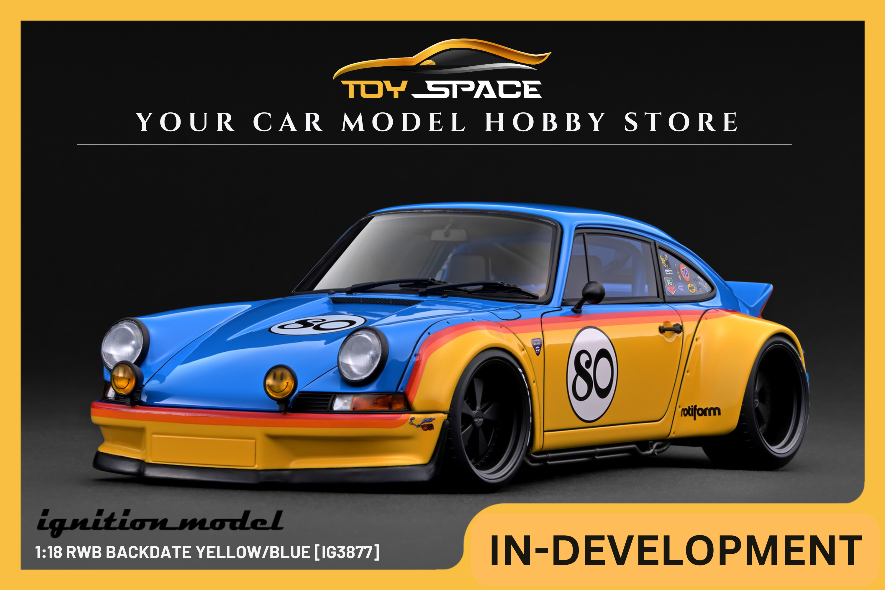 [IGNITION MODEL] 1:18 RWB Backdate Yellow/Blue [IG3877]