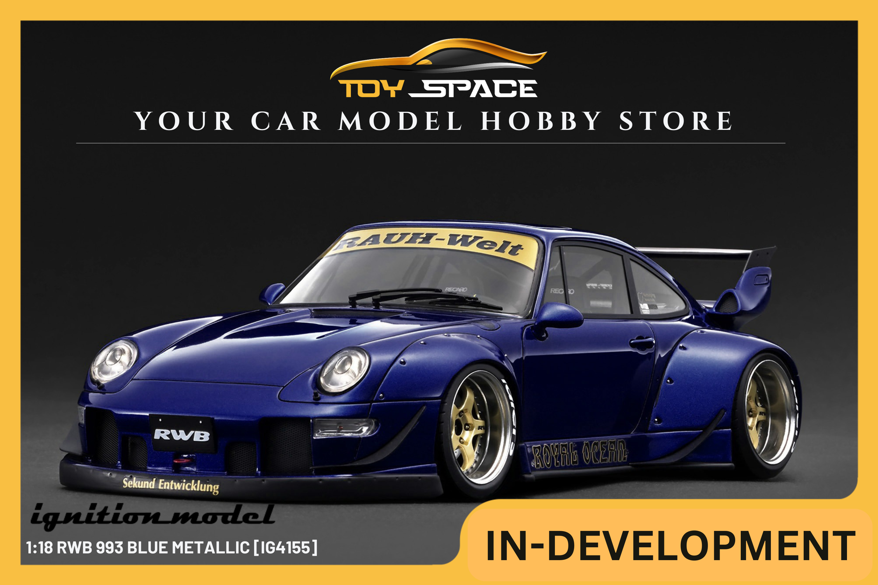 [IGNITION MODEL] 1:18 RWB 993 Blue Metallic [IG4155] - Toy Space Diecast Online Store Singapore