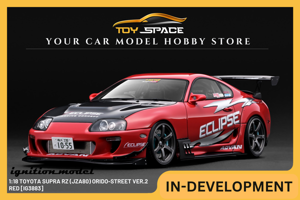 [IGNITION MODEL] 1:18 Toyota Supra RZ (JZA80) ORIDO-STREET Ver.2 Red [IG3883] - Toy Space Diecast Online Store Singapore