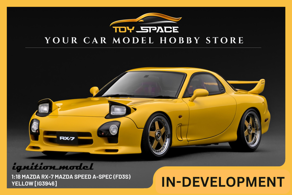 [IGNITION MODEL] 1:18 Mazda RX-7 Mazda Speed A-Spec (FD3S) Yellow [IG3946]