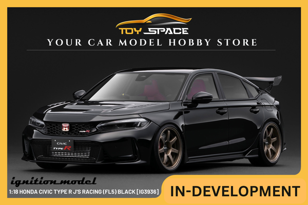 [IGNITION MODEL] 1:18 Honda Civic Type R J'S Racing (FL5) Black [IG3936] - Toy Space Diecast Online Store Singapore