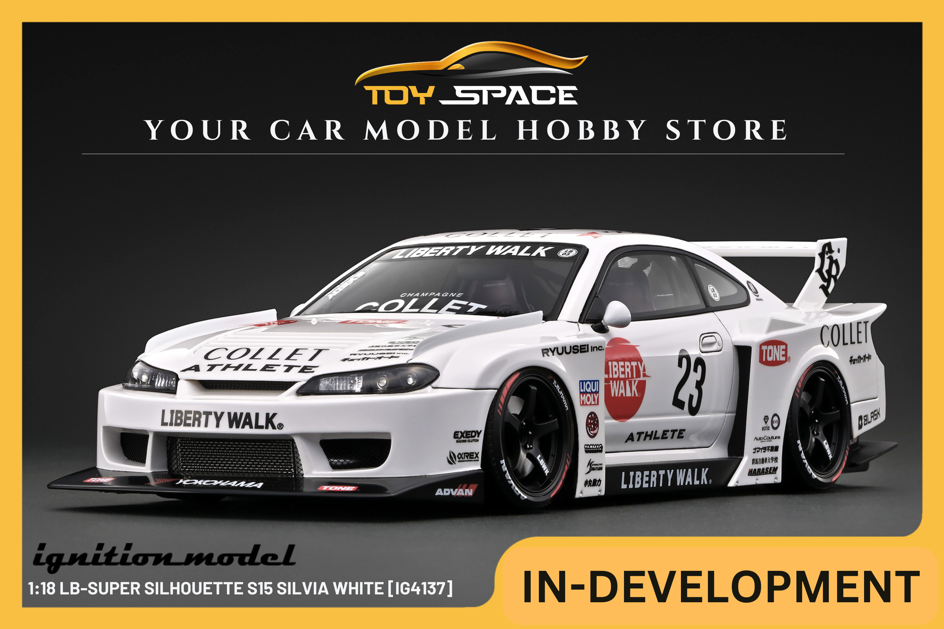 [IGNITION MODEL] 1:18 LB-Super Silhouette S15 Silvia White [IG4137] - Toy Space Diecast Online Store Singapore