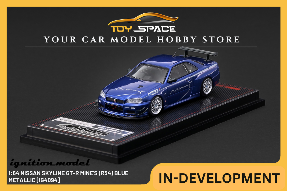 [IGNITION MODEL] 1:64 Nissan Skyline GT-R Mine's (R34) Blue Metallic [IG4094]