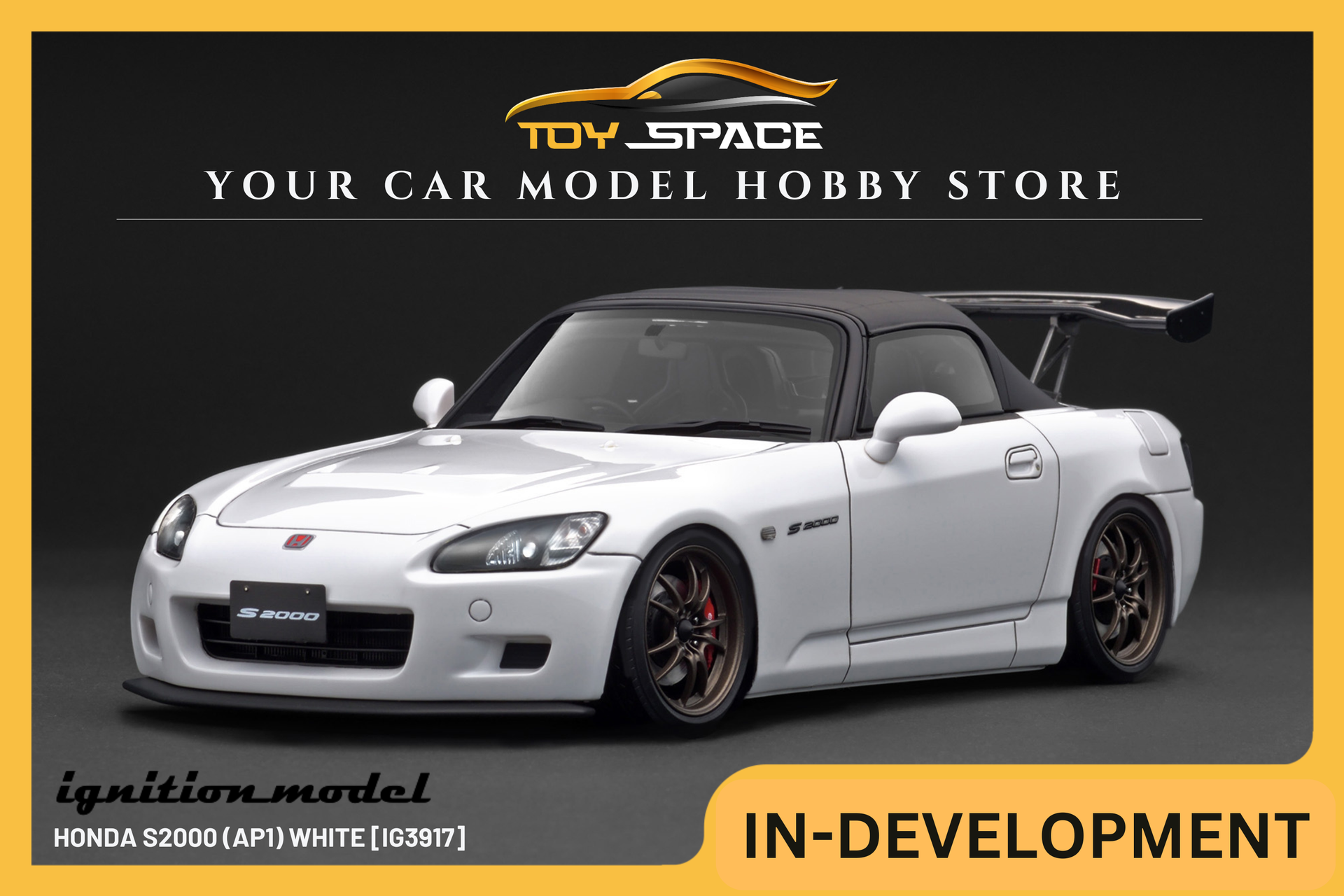 ignition model 1/18 ホンダ S2000 AP2 ホワイト 改 IG2588 1/18 Honda S2000 (AP2) Pearl White With Engine | LINE UP