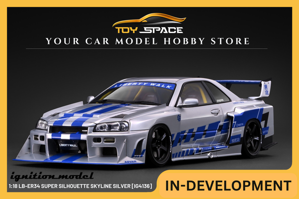 [IGNITION MODEL] 1:18 LB-ER34 Super Silhouette Skyline Silver [IG4136]