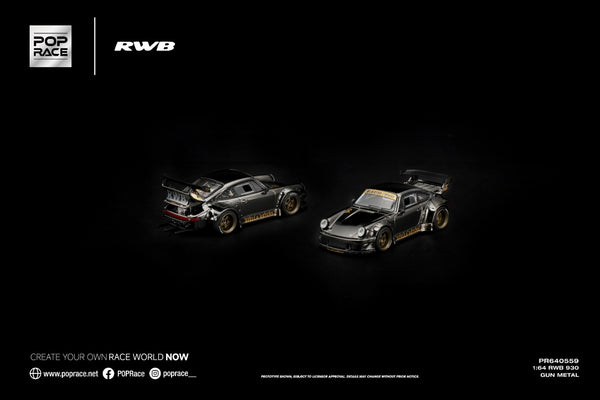 [POP RACE] 1:64 RWB 930 Gun Metal